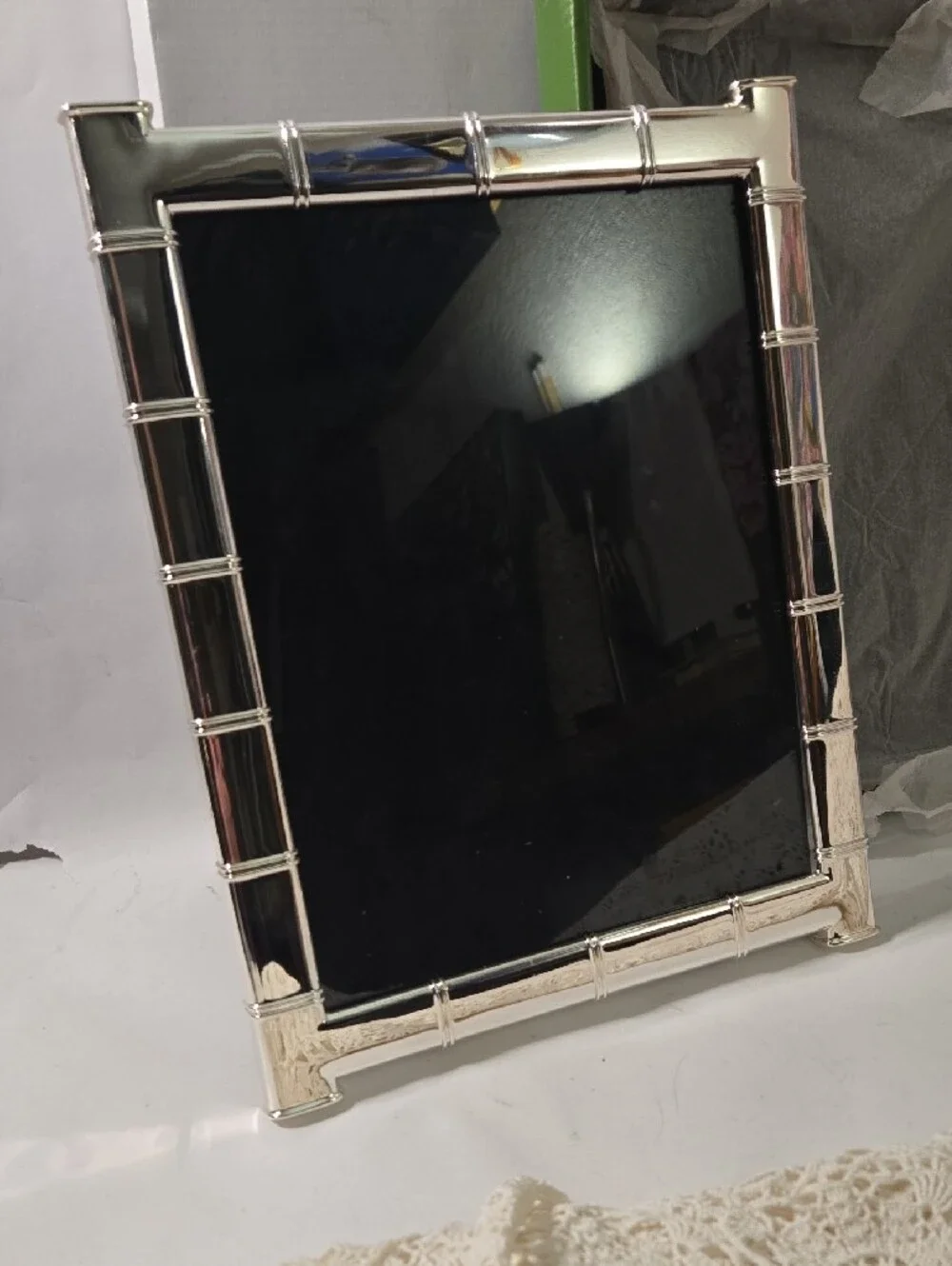Kate Spade Silver Bamboo-Style 8 X 10 Rectangular Wall Mirror with Box by Lenox